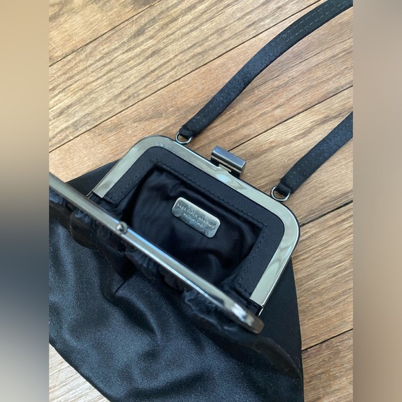 Vintage Saks Fifth Avenue black satin evening bag - Picture 3 of 6